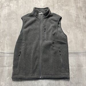 Outdoor Ventures Mens Size M Grey Fleece Outdoor Vest Outdoors Hunting Fishing